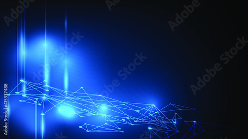 Technology background with small elements - Triangular tech backdrop - Futuristic wallpaper - Blue abstract vector illustration - EPS 10