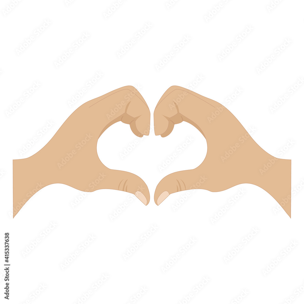Obraz premium Heart shaped hands. Vector illustration.