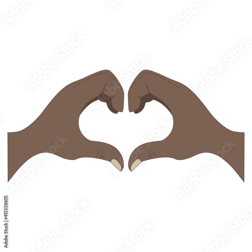 Heart shaped hands. Vector illustration.