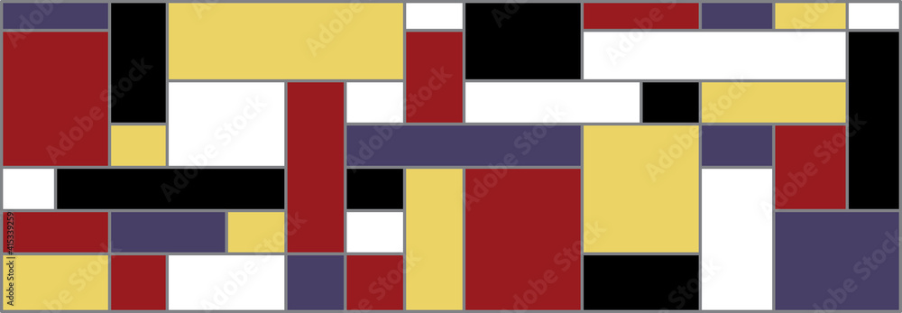 Shape colors of pattern. Design mondrian style colors on white background. Design print for illustration, texture, textile, wallpaper, background. 