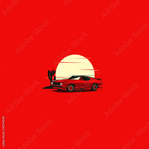 red car on the speed