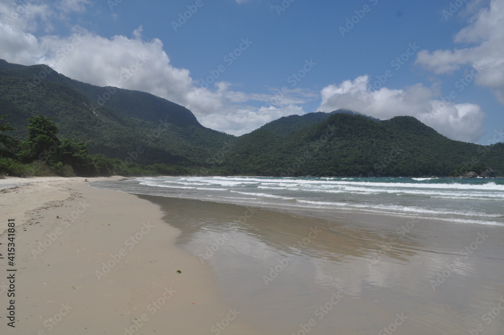 The beach of Dois Rios, Ilha Grande in Brazil