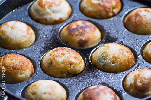 Indian Home Made Recipe 'Aappe' in Appen making vessel. Specialty Of South Indian Food