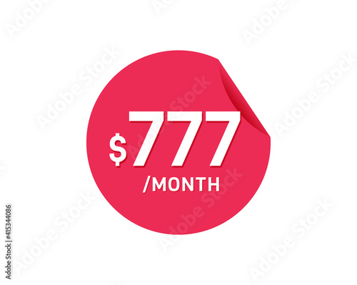 $777 Dollar Month. 777 USD Monthly sticker