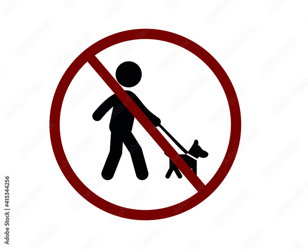 No person walking with dog vector icon. Editable stroke. Linear symbol