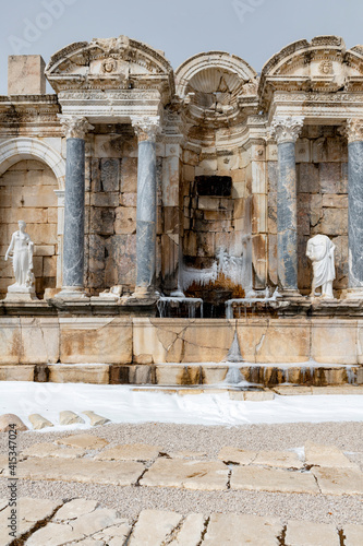 Welcome to Sagalassos. Isparta, Turkey.To visit the sprawling ruins of Sagalassos, high amid the jagged peaks of Akdag, is to approach myth: the ancient ruined city set in stark. photo