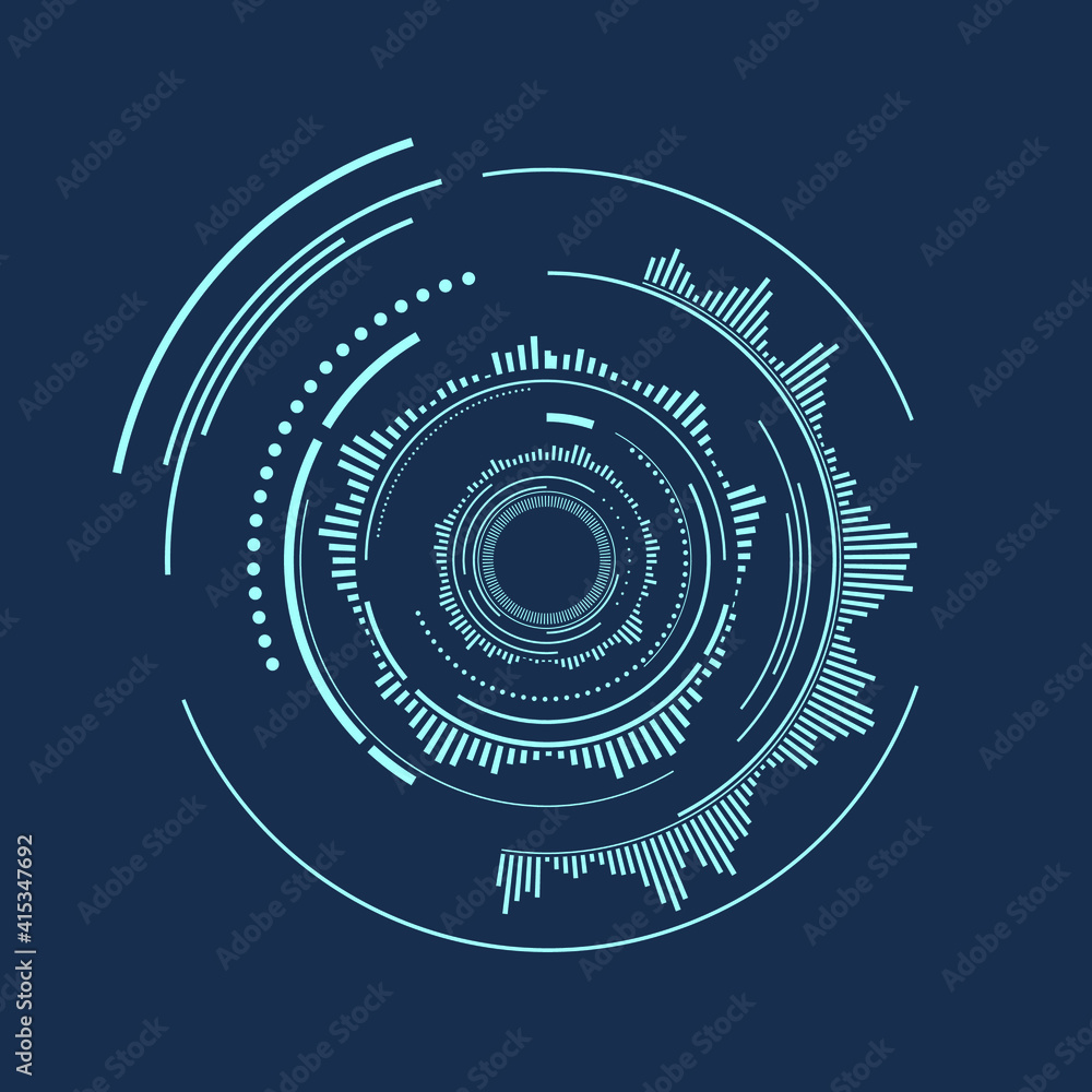 Digital futuristic user interface, HUD for app and web. Abstract vector illustration futuristic concept.