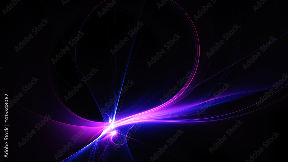 Abstract background, smooth blue and red lines on a black background. Abstract background, smooth blue and red lines on a black background.
