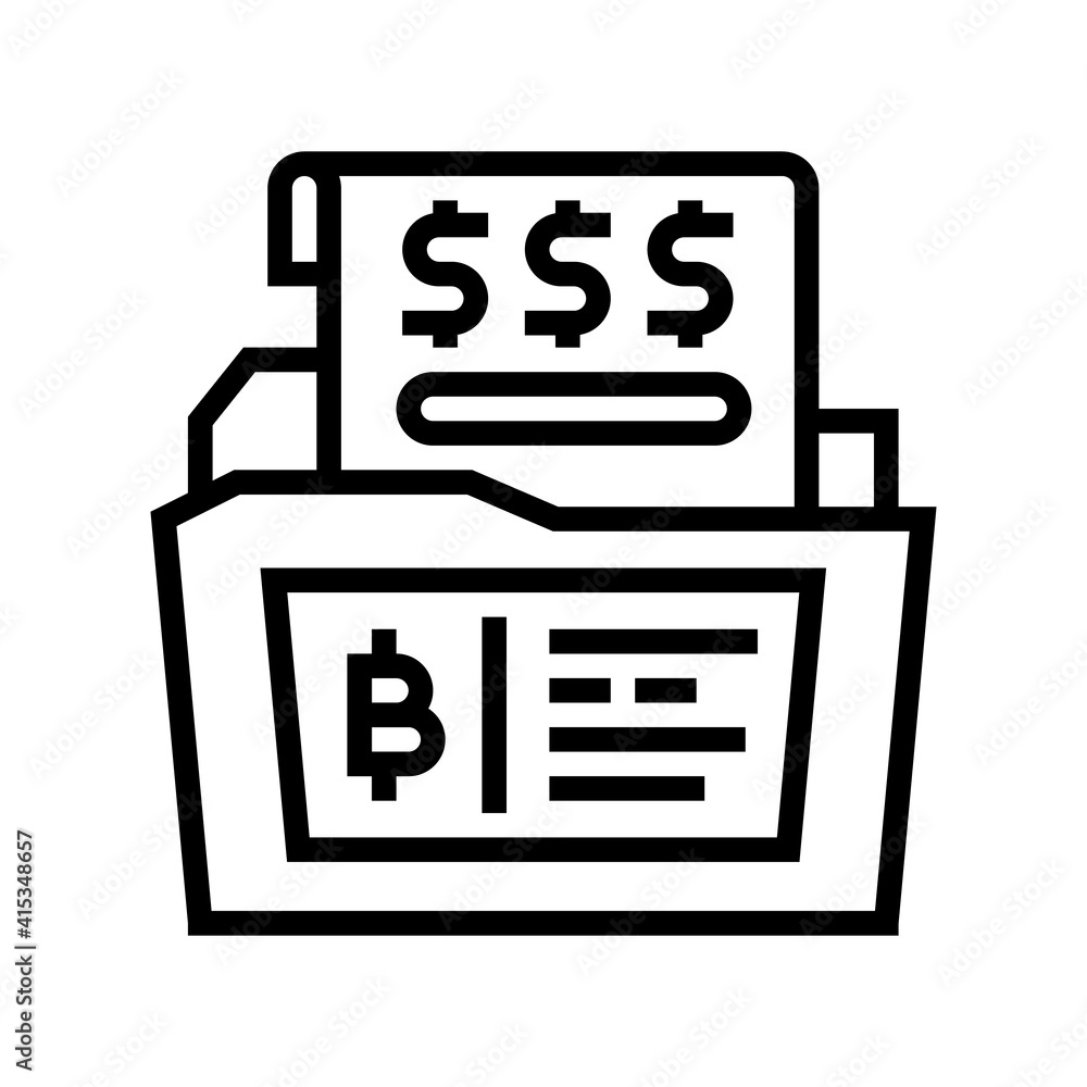 financial report digital coin line icon vector. financial report digital coin sign. isolated contour symbol black illustration financial report digital coin line icon vector. financial report digital coin sign. isolated contour symbol black illustration