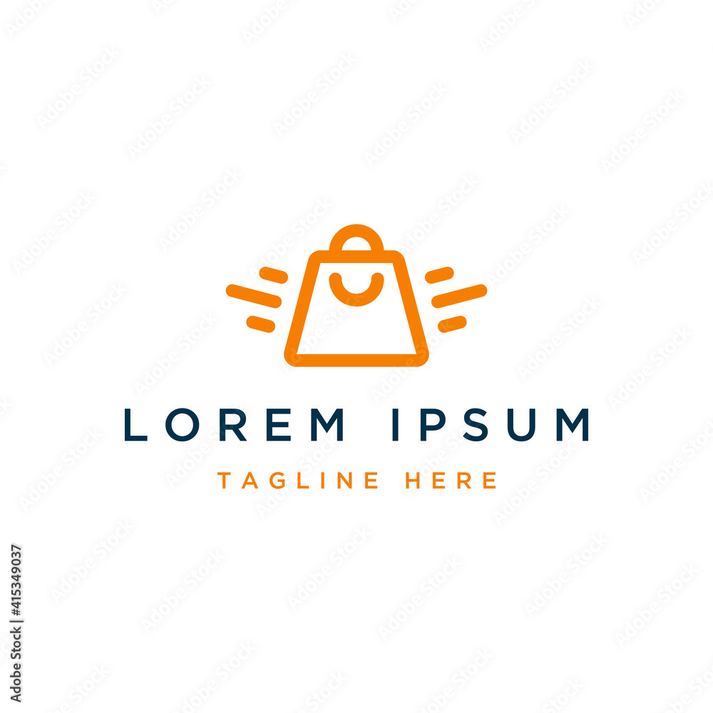 shopping bag design logo with shine shopping bag design logo with shine