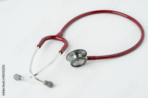 Stethoscope isolated on white background  Medical tool.