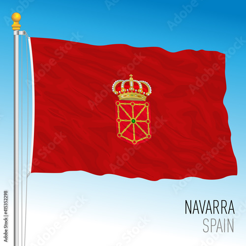 Navarra regional flag, autonomous community of Spain, European Union, vector illustration
