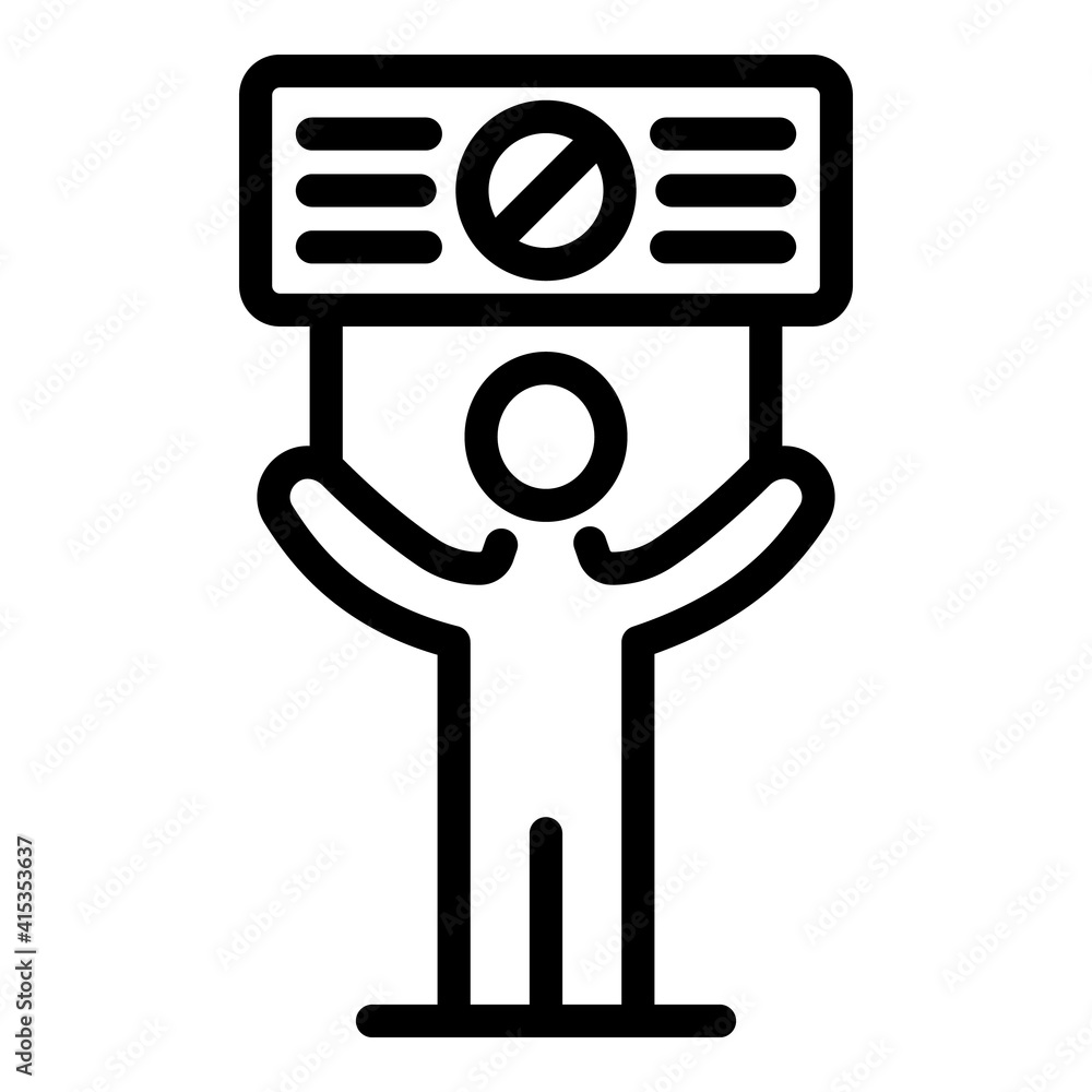 Stop protest icon. Outline stop protest vector icon for web design isolated on white background Stop protest icon. Outline stop protest vector icon for web design isolated on white background
