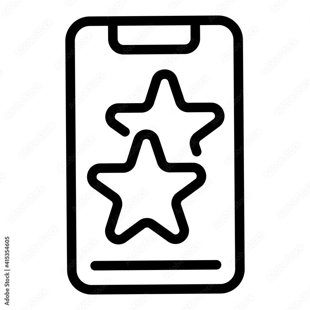 Obraz premium Smartphone favorite dislike icon. Outline smartphone favorite dislike vector icon for web design isolated on white background