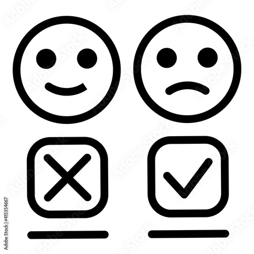 Emoji dislike icon. Outline emoji dislike vector icon for web design isolated on white background