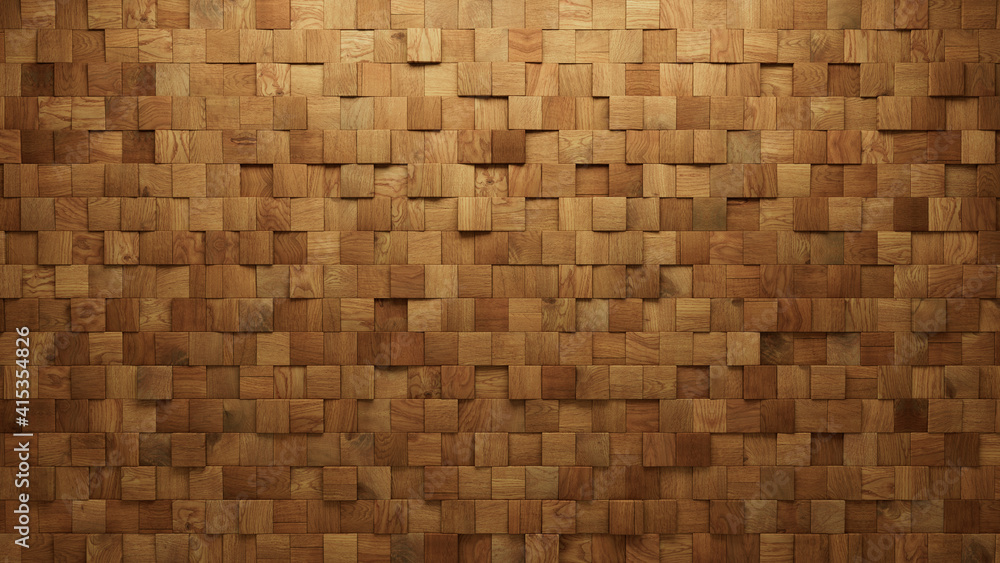 Wood Block Wall background. Mosaic Wallpaper with Light and Dark Timber Square tile pattern. 3D Render Wood Block Wall background. Mosaic Wallpaper with Light and Dark Timber Square tile pattern. 3D Render