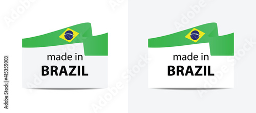 made in brazil vector stamp. badge with brazil flag	
