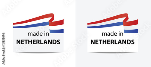 made in Netherlands vector stamp. bagge with Netherlands flag	
