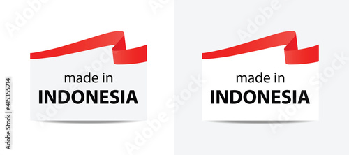 made in Indonesia vector stamp. badge with Indonesia flag	
