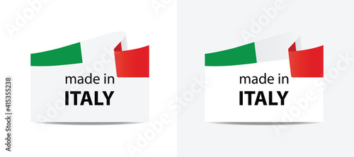 made in Italy vector stamp. badge with Italy flag	
