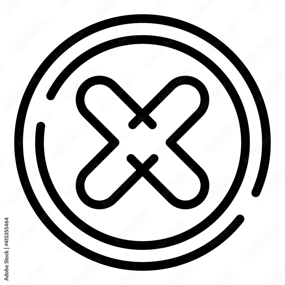 Online rejected icon. Outline online rejected vector icon for web design isolated on white background Online rejected icon. Outline online rejected vector icon for web design isolated on white background