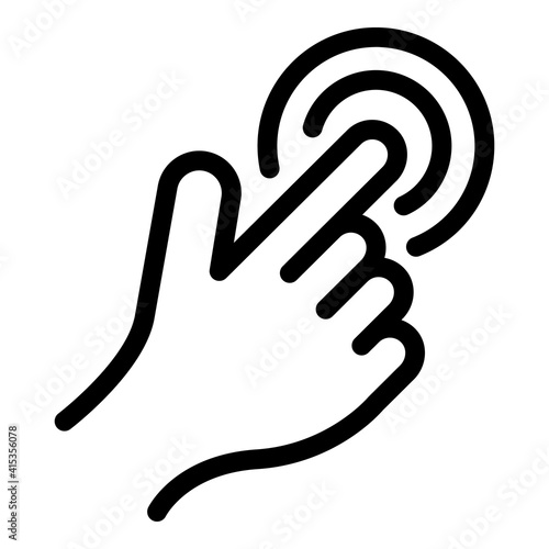 Touch sense icon. Outline touch sense vector icon for web design isolated on white background