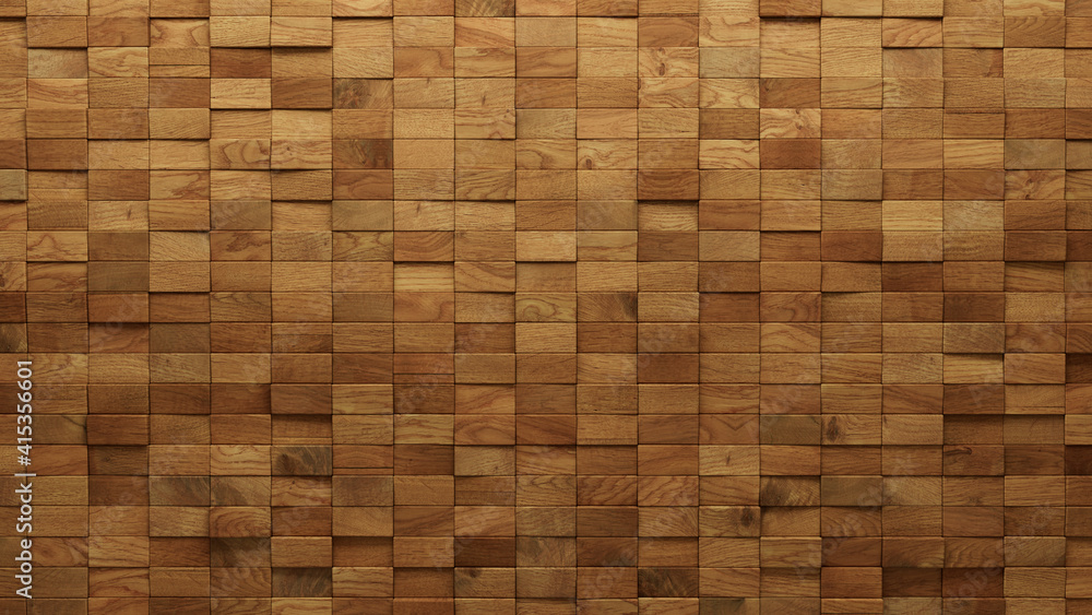 Wood Block Wall background. Mosaic Wallpaper with Light and Dark Timber Rectangle tile pattern. 3D Render Wood Block Wall background. Mosaic Wallpaper with Light and Dark Timber Rectangle tile pattern. 3D Render