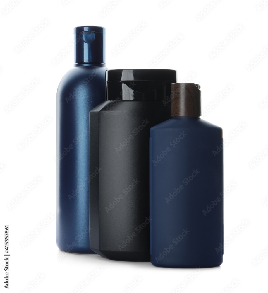 Personal hygiene products set on white background Personal hygiene products set on white background