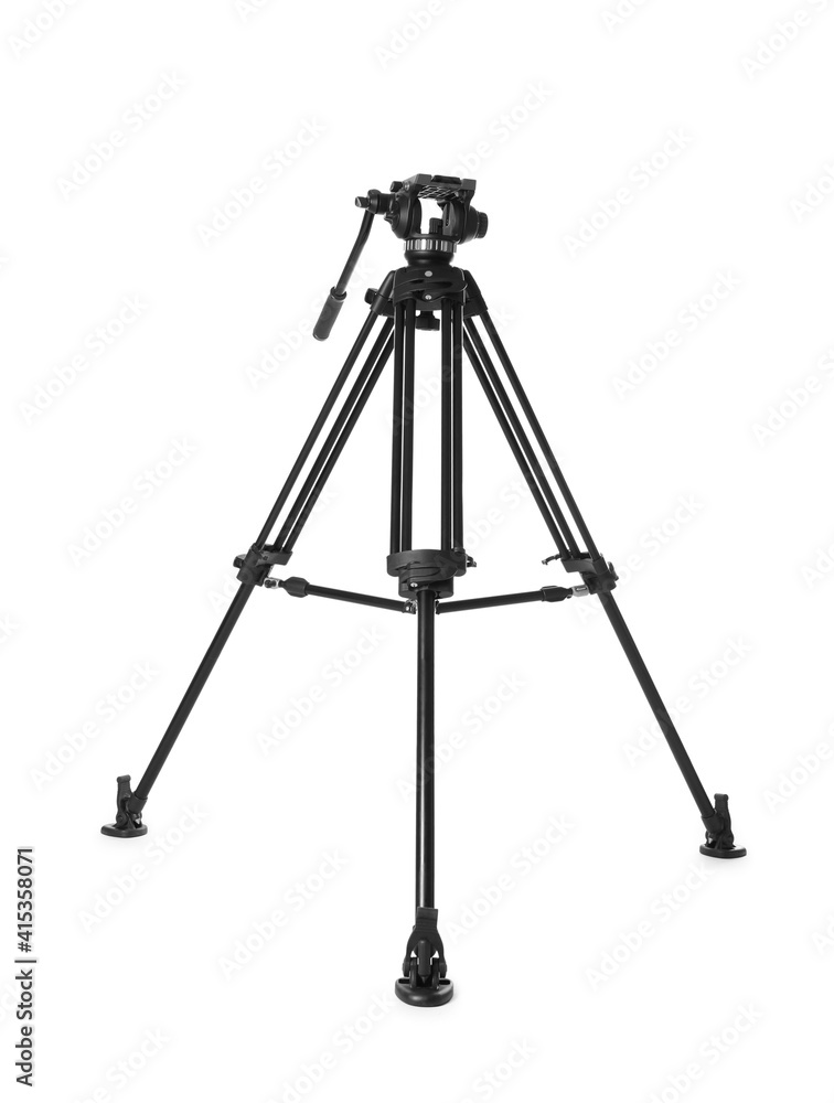 Modern tripod for camera isolated on white Modern tripod for camera isolated on white