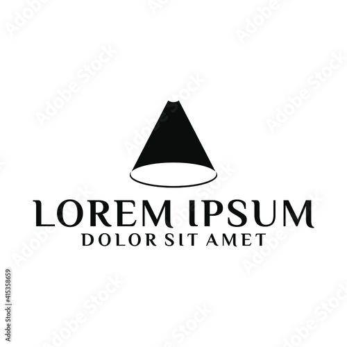 Initial letter A logo template with geometric spotlight negative space illustration in flat design monogram symbol