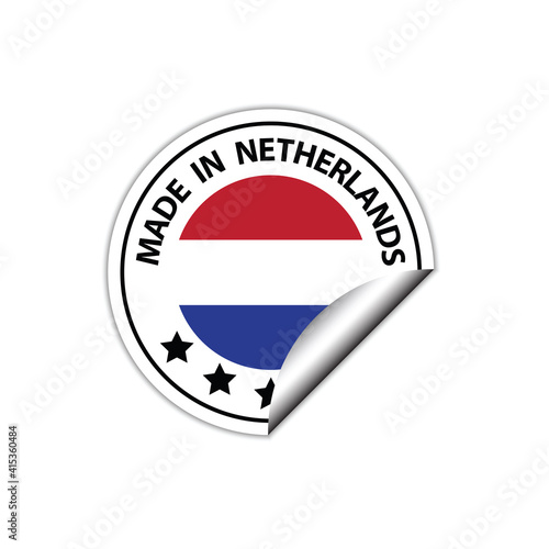 made in Netherlands vector stamp. bagge with Netherlands flag	
