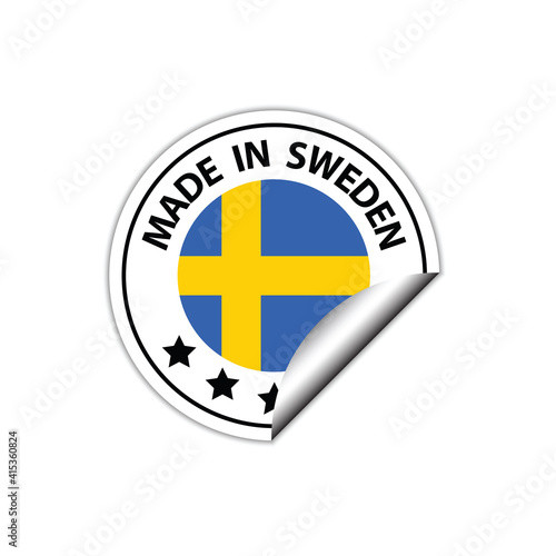 made in Sweden vector stamp. badge with Sweden flag