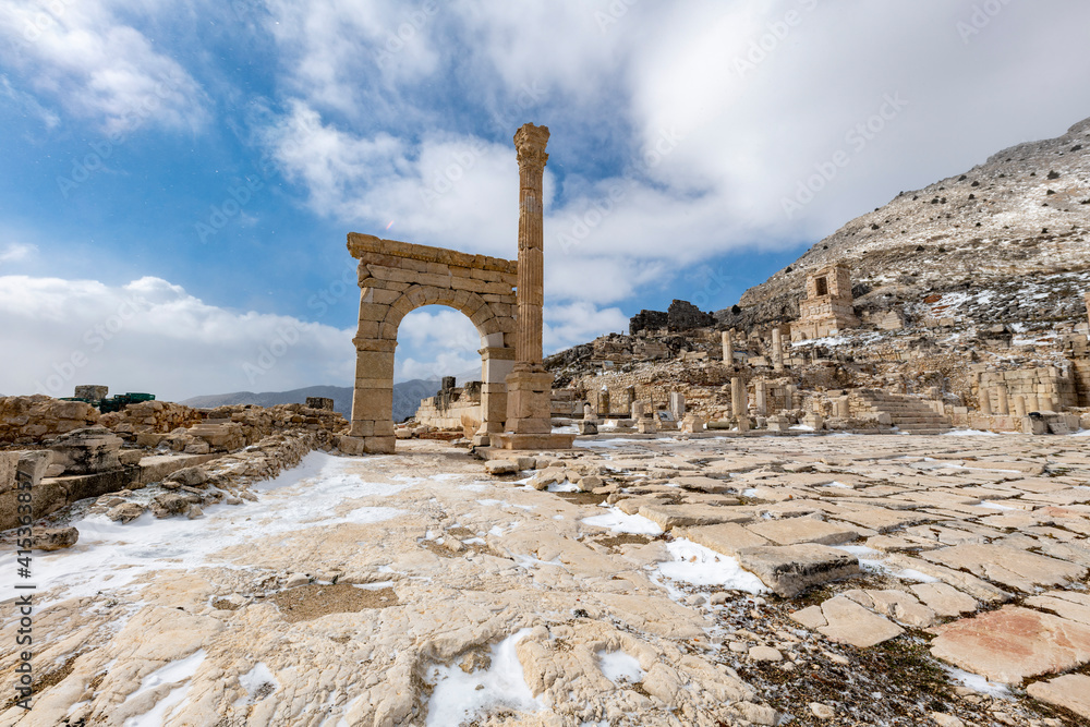 Gymnasium.Welcome to Sagalassos. Isparta, Turkey.To visit the sprawling ruins of Sagalassos, high amid the jagged peaks of Akdag, is to approach myth: the ancient ruined city set in stark.