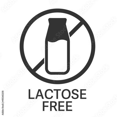 lactose free symbol or label with milk bottle vector illustration