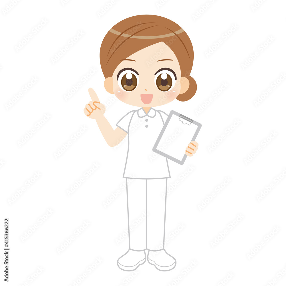 Nurse anime manga illustration 看護師のアニメ風キャラクター