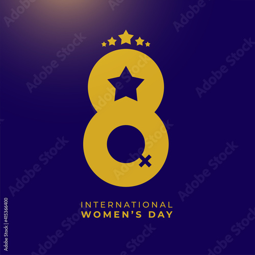 international women's day background in star style design