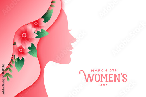 happy women's day paper style greeting design