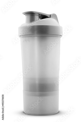 Plastic smart shaker isolated on white background Shaker for sport food cocktail