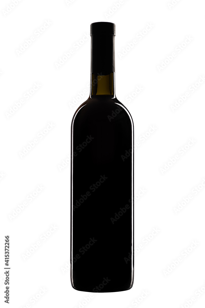 bottle of red wine without label isolated on white background bottle of red wine without label isolated on white background