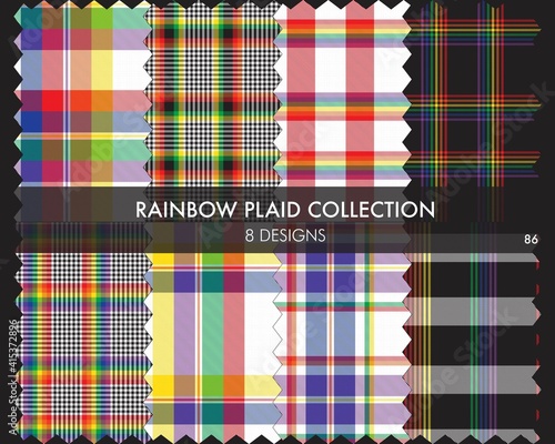 Rainbow Plaid Tartan Seamless Pattern Collection