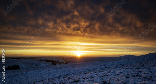 Golden Sunrise   Muirshiel Country Park  Renfrewshire  Scotland  Uk