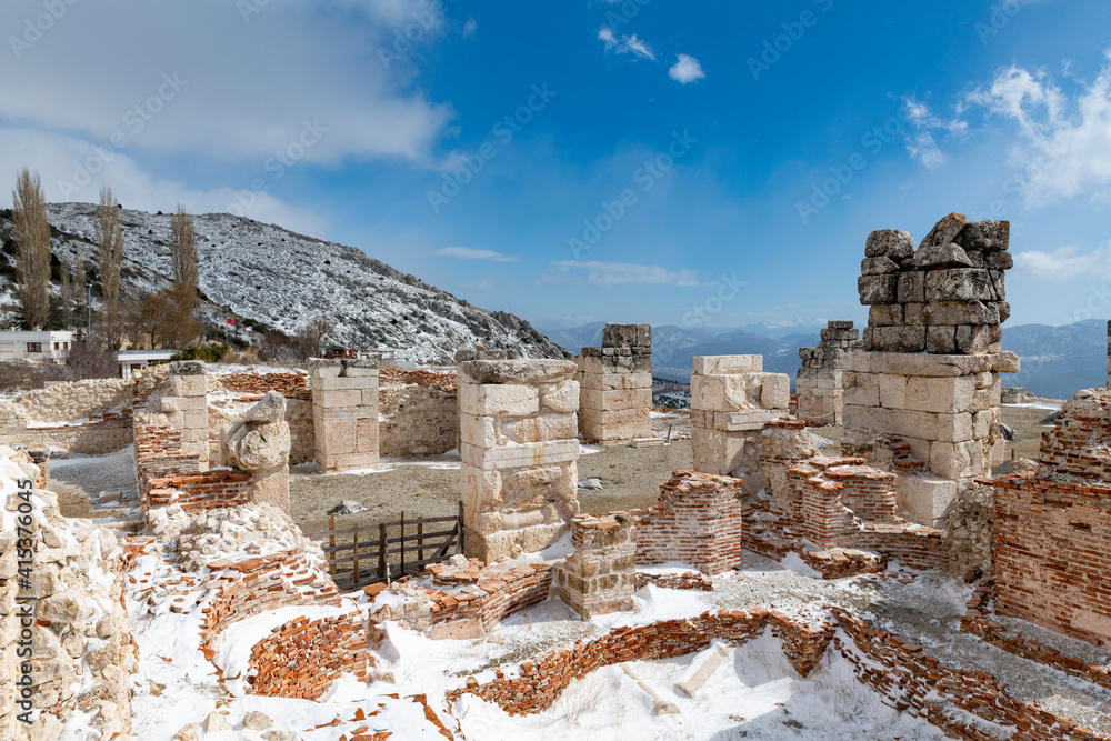 Gymnasium.Welcome to Sagalassos. Isparta, Turkey.To visit the sprawling ruins of Sagalassos, high amid the jagged peaks of Akdag, is to approach myth: the ancient ruined city set in stark. Gymnasium.Welcome to Sagalassos. Isparta, Turkey.To visit the sprawling ruins of Sagalassos, high amid the jagged peaks of Akdag, is to approach myth: the ancient ruined city set in stark.