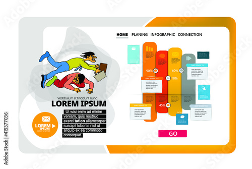Business concept for internet banners, social media banners, headers of websites, vector illustration 