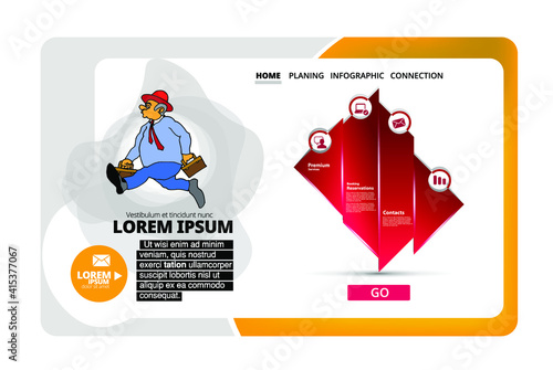 Business concept for internet banners, social media banners, headers of websites, vector illustration 