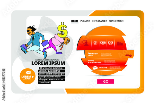 Business concept for internet banners, social media banners, headers of websites, vector illustration 