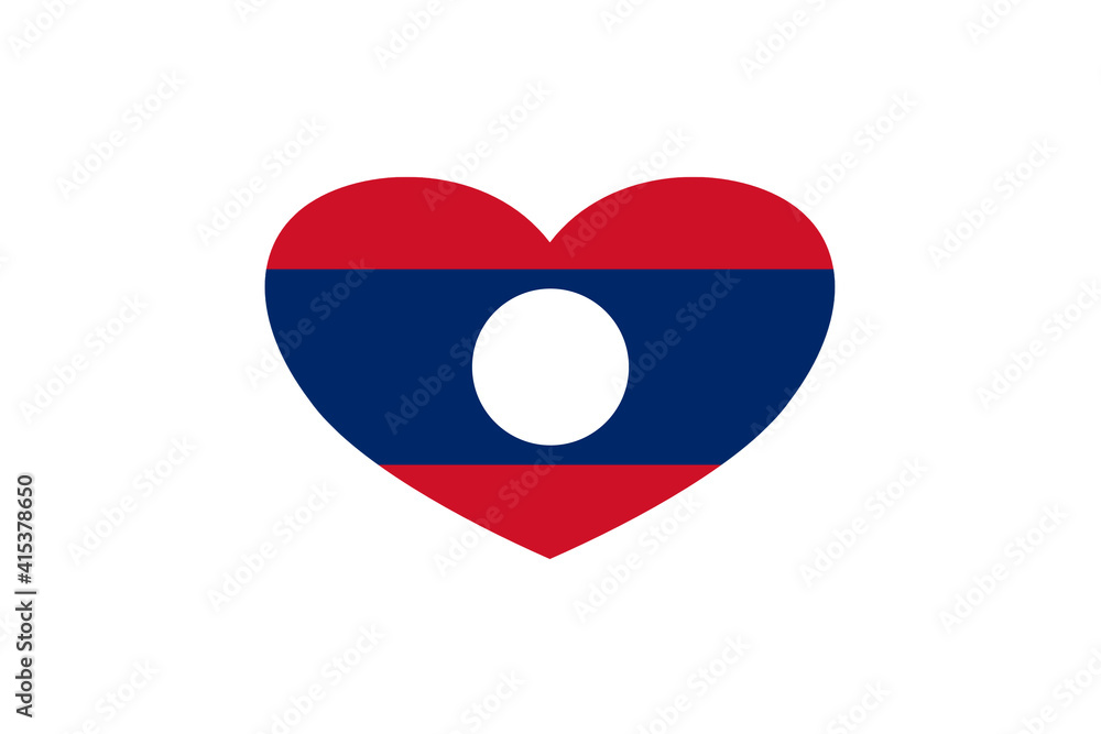 Laos flag in the heart shape. Isolated on a white background. Laos flag in the heart shape. Isolated on a white background.