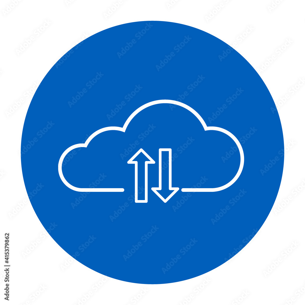 Simple Line Icon sign - cloud storage for your business. Clouds with arrows. Vector Illustration Simple Line Icon sign - cloud storage for your business. Clouds with arrows. Vector Illustration