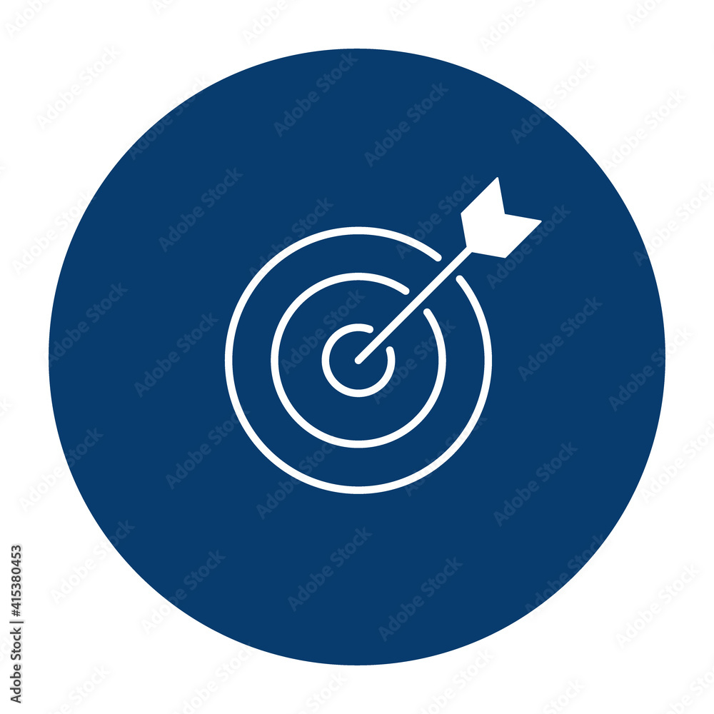 Simple Line Icon sign - goal in business. Target with an arrow in the center, victory. Vector Illustration Simple Line Icon sign - goal in business. Target with an arrow in the center, victory. Vector Illustration