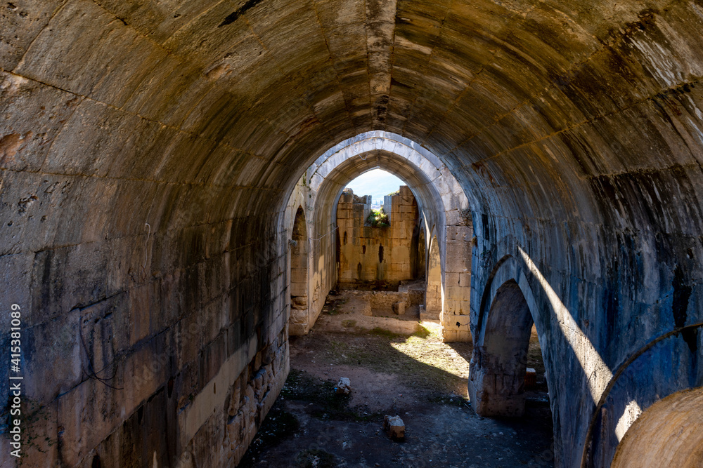 The Incirhan Caravanserai, which was built in the 13th century by the Seljuk ruler Giyasettin Keykubat, is located on the Antalya-Burdur road, 88 km north of Antalya. Bucak, Burdur - Turkey. 