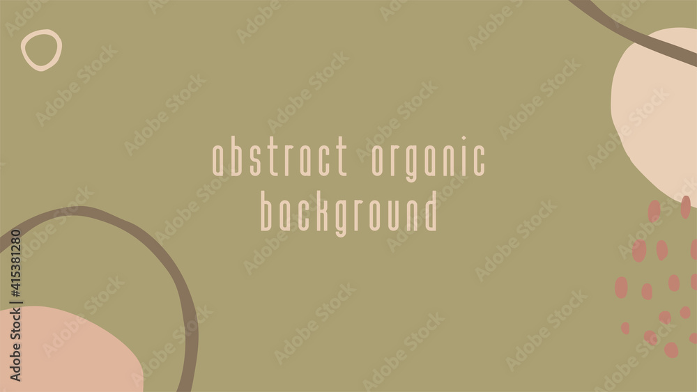 Vector abstract artistic horizontal banner background for social media marketing, brand identity design, packaging. Vintage fluid organic shapes in neutral terracotta burnt orange colors. Copy space